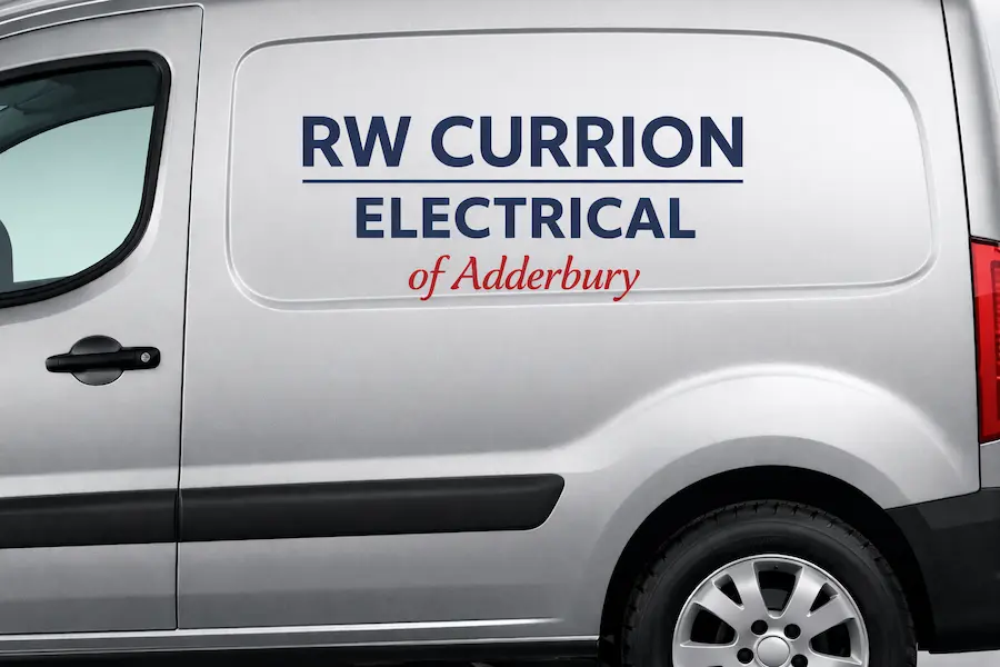 Second van sign writing design RW Currion Electrical Banbury electrician