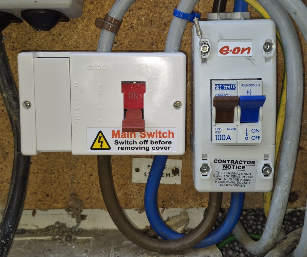 New switched fuse installed to protect outgoing tails after repair in Bloxham
