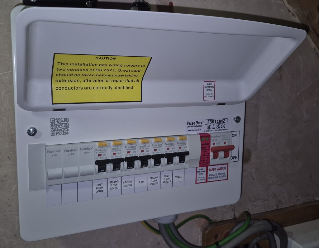 New FuseBox consumer unit installed in Banbury with RCBOs and surge protection