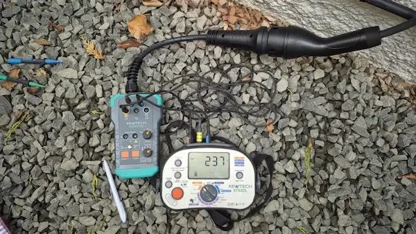 Hypervolt EV Charger Testing and Certification EV charger testing using Kewtech test equipment after Hypervolt installation