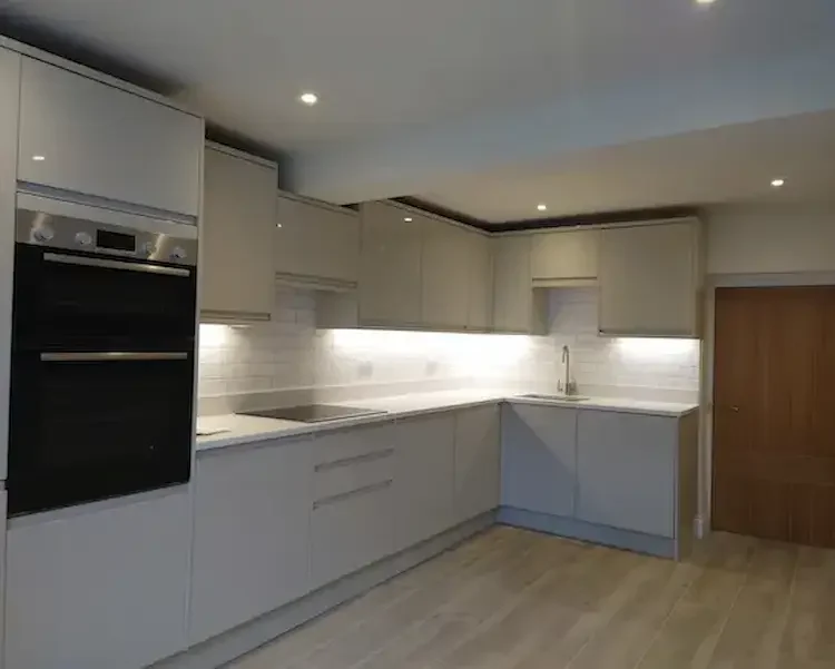 Modern kitchen with LED lighting and appliance electrics installed in Banbury