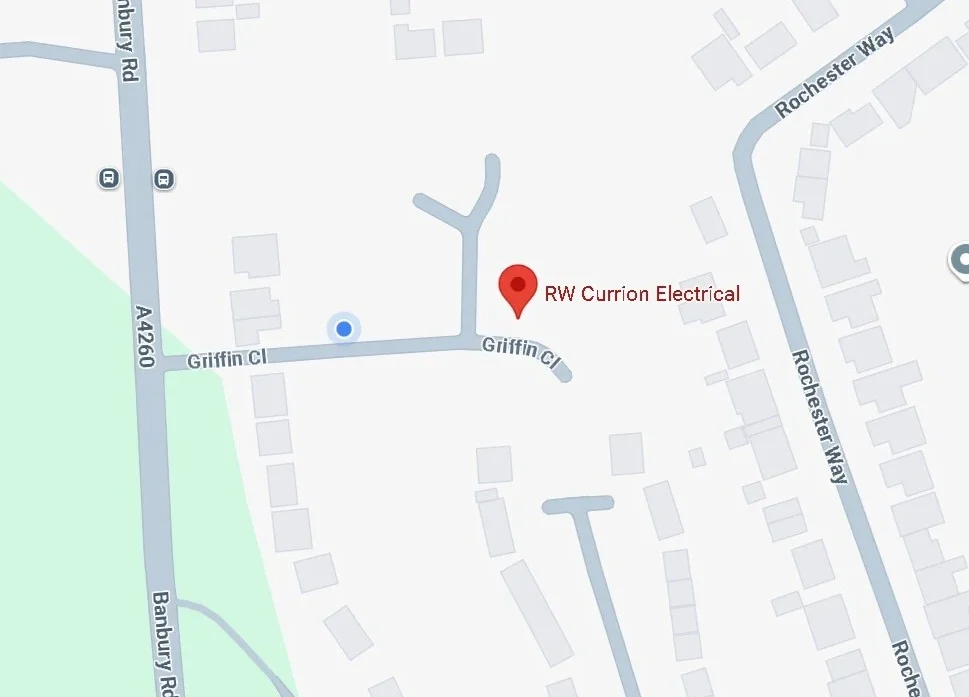 Map showing the location of RW Currion Electrical in Adderbury, Banbury.