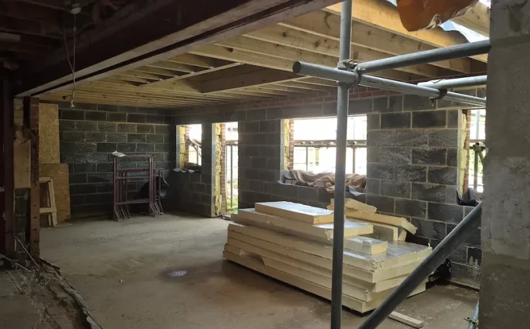 House extension in progress in Banbury before first fix electrical installation by RW Currion Electrical