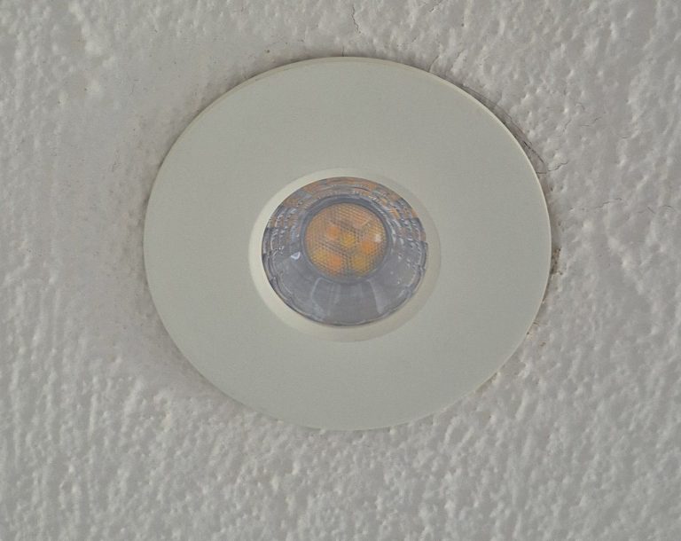 LED downlight installed in a ceiling for modern energy efficient lighting