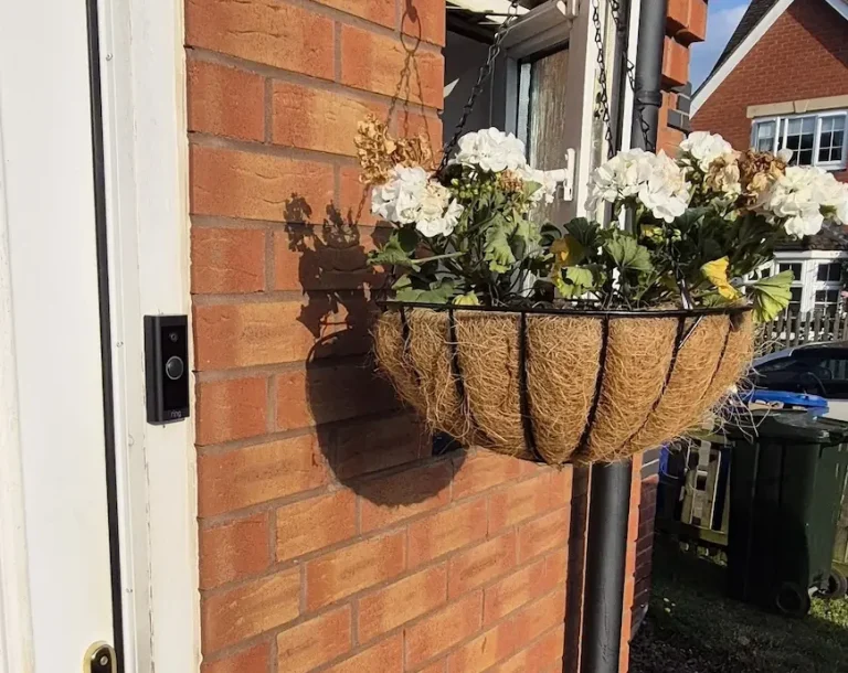 Smart doorbell installed beside a front door in Banbury