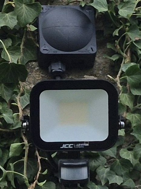 LED floodlight and PIR security light installation near Chipping Norton