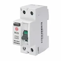 80A/30mA RCD providing residual current protection for electrical installations